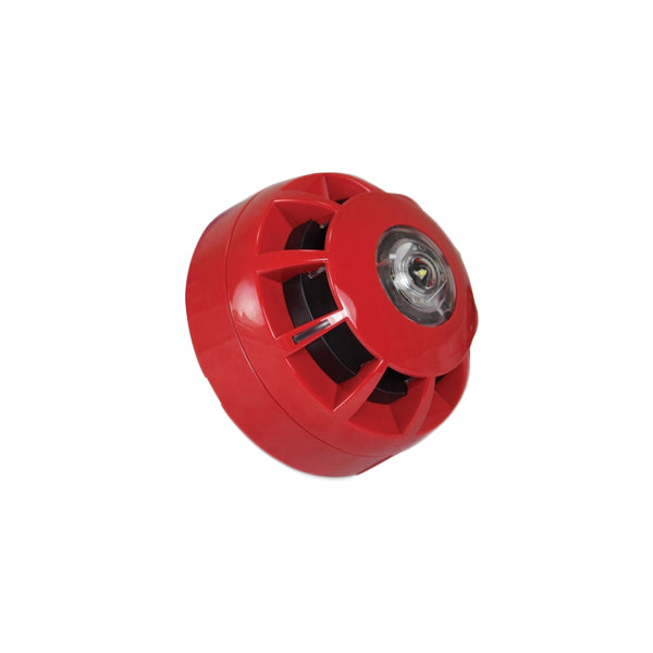 24V red Vantage loop powered Compact beacon c/w shallow base - CON458A/CX/SR